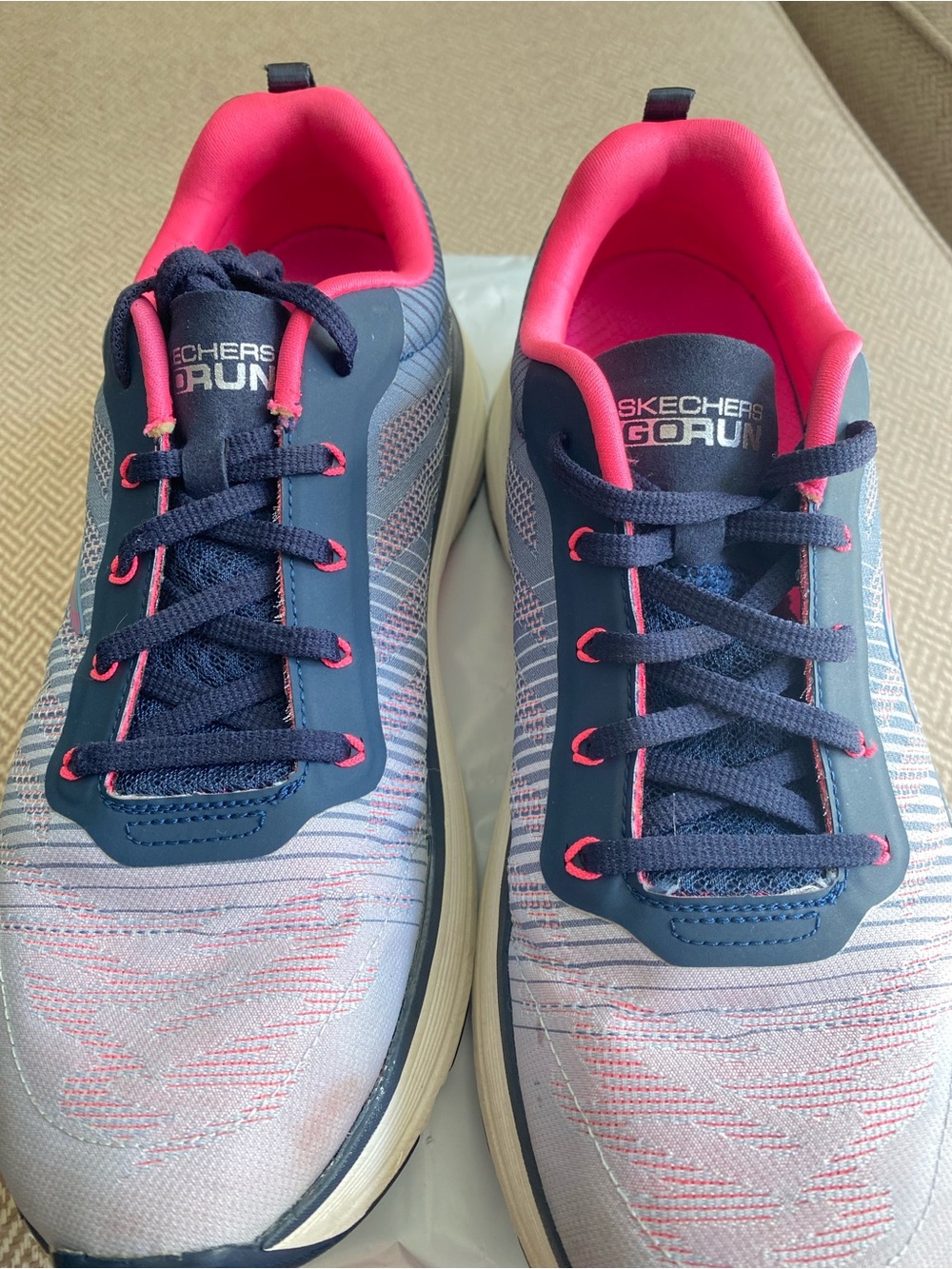Skechers Navy and Pink Arch Fit Athletic Shoe Covers - Picture 6 of 7